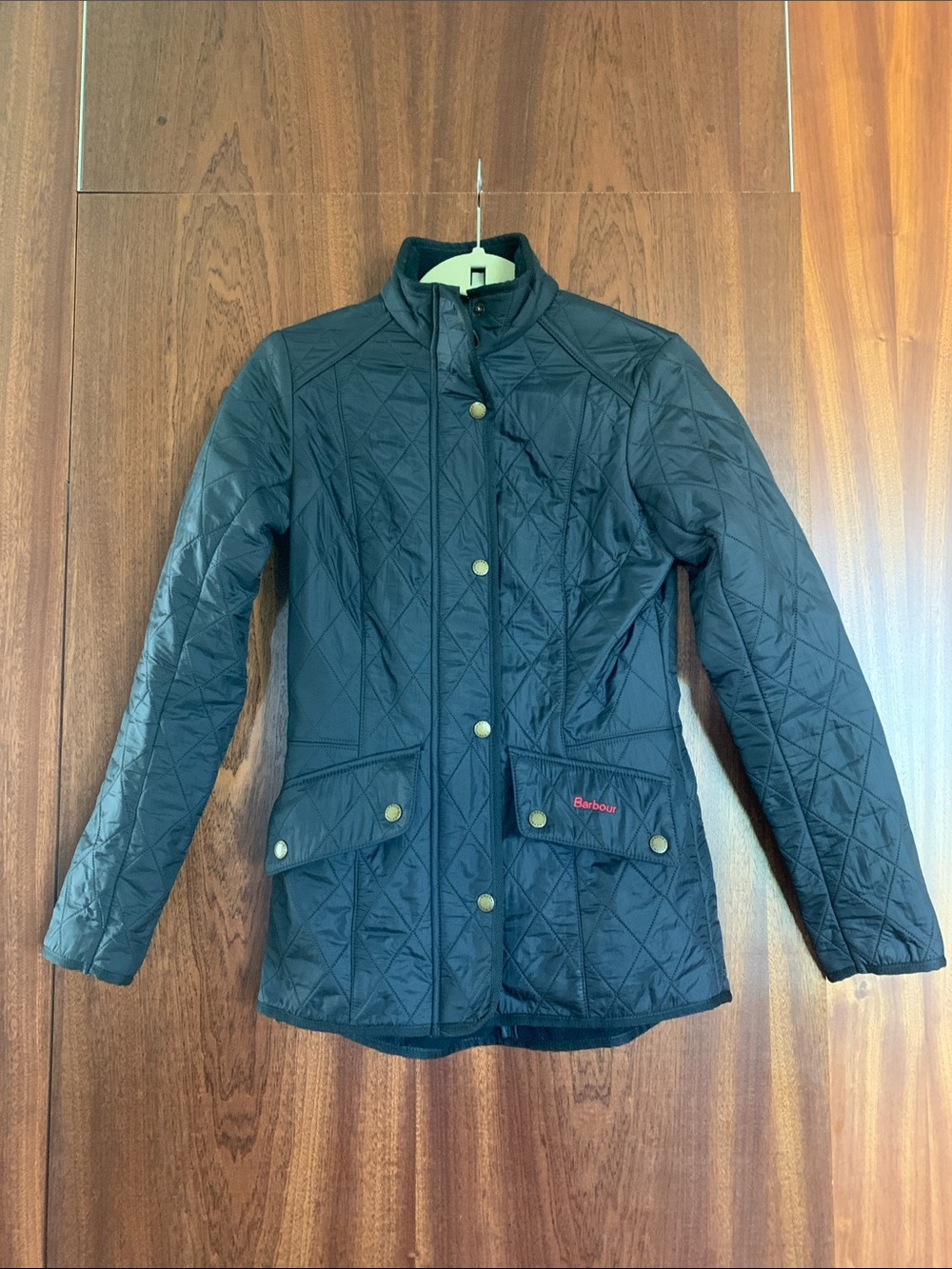 Barbour Womens Quilted Jacket Navy with Gold-tone Snaps